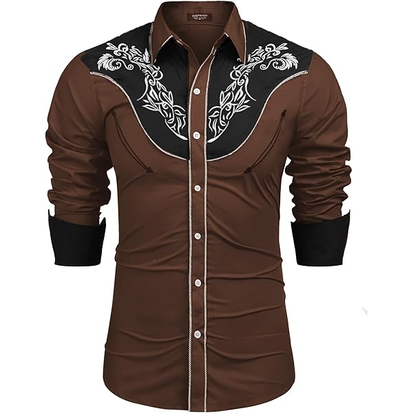 Amazon.com: Muztagata Men's Western Cowboy Fringe Shirts Long